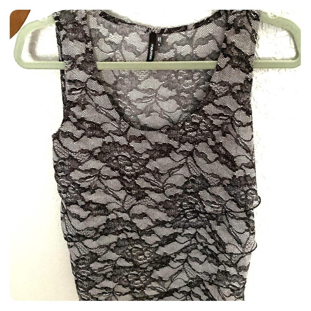 Strappy Black and Grey Blouse